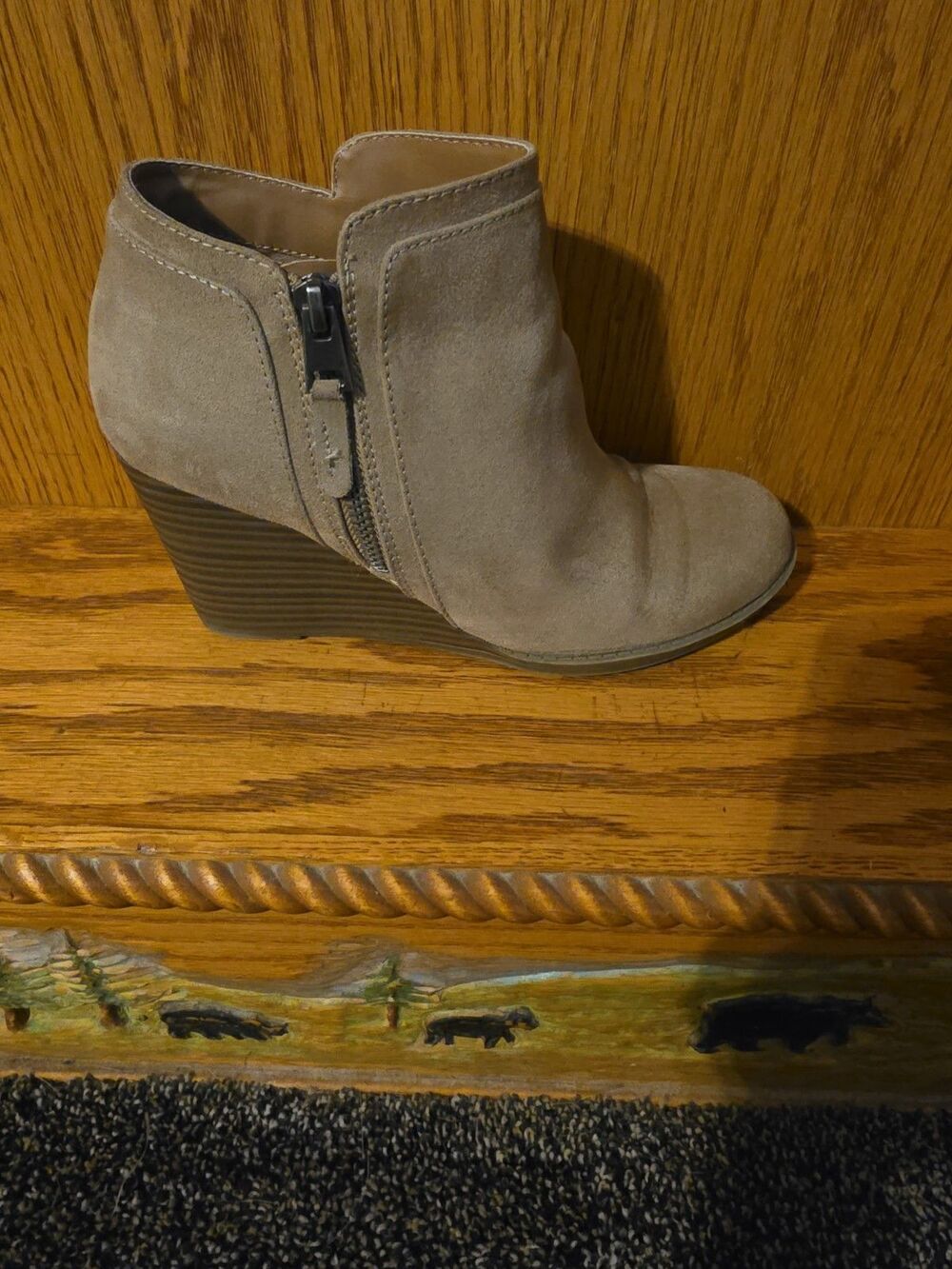 Time And True Tan Faux Suede Ankle Boots Womens Size 6.5 - Picture 4 of 11